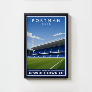 Portman Road Ipswich Town FC Poster | Vintage Football Stadium Art Print