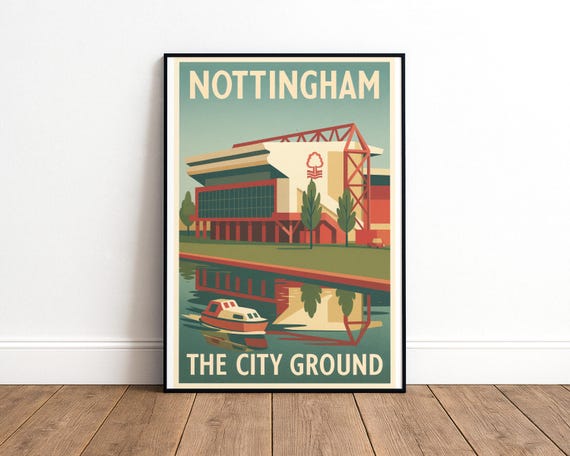 Nottingham Forest - The City Ground - Vintage Football Travel Poster