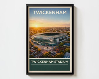 Twickenham Stadion Poster | Vintage Rugby-Wandkunst, London England