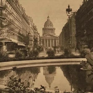 Carte postale vintage de Paris – Panthéon et rue Soufflot Vue de la place Ed. Rostand, inutilisé