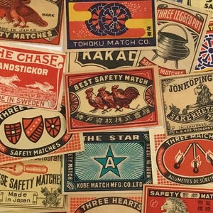 Vintage Matchbox Labels: International Designs, Mid-Century Collectibles