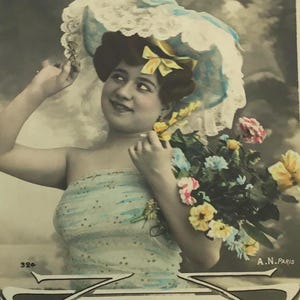 Postal antigua – Original desgastada y desgastada – Papel vintage efímero con defectos