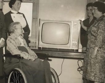 1960s Nurses and Elderly Woman Photograph – Charity TV Gift to Nursing Home