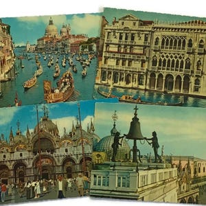 Vintage Venice Postcards – Italy Travel Views, Grand Canal & St Mark’s – Lot of 4, 1950s
