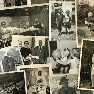 Surprise Pack of Timeworn Vintage Family Photos – 10 or 20 Antique Snapshots (1910s–70s) B&W and Sepia for Art, Journals and Crafts