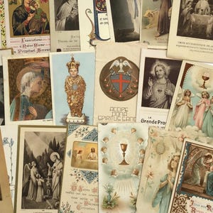 Pak met 20 antieke heilige kaarten – gebrekkige staat – collectie Christian Ephemera