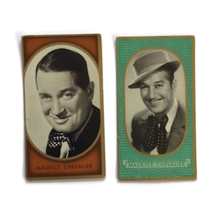 Tarjetas de cigarrillos de Maurice Chevalier: juego de dos coleccionables de estrellas de cine alemanas de la década de 1930