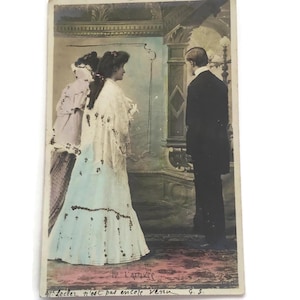 Postal antigua – Original desgastada y desgastada – Papel vintage efímero con defectos