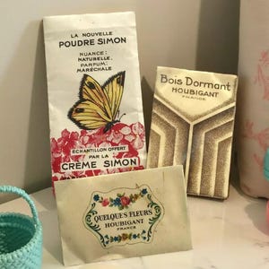 Three Sealed Powder Sachets, French, 1920s–1930s, Paper Sample Set
