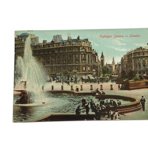 Stara pocztówka z Londynu – widok na Trafalgar Square z Big Benem – Empire Series Mailed Card