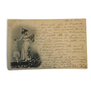 Cartolina d'epoca – Originale usurato per diario, posta ordinaria, creazione di carta – Autentico effimero invecchiato