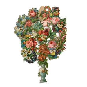 Collectie antieke bloemenschroot – 20 gestanste stukken – Victoriaans reliëfpapier Ephemera – Diverse maten – Junkjournal of knutselprojecten