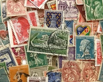 Francobolli francesi d'epoca – Disegni misti di metà secolo – Lotto di 25, 50 o 100