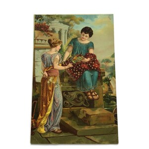 Antica cartolina francese – Illustrazione in stile classico – Litografia in rilievo