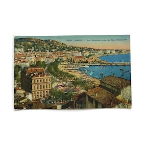 Carte postale vintage - Cannes, Vue générale depuis Mont Chevalier - Côte d'Azur des années 30