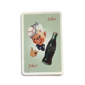 Vintage Coca-Cola Playing Card with Sprite Boy & Classic Glass Bottle