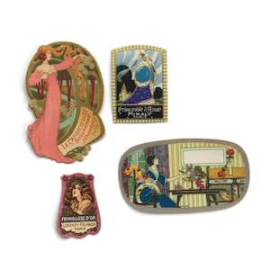 Art Nouveau French Cosmetic Labels: Vintage Paris Perfume Ephemera Set
