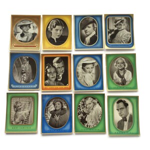Figurine di sigarette con star del cinema degli anni &#39;30 - Set di 12 ritratti di attori cinematografici d&#39;epoca