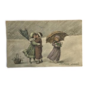 Cartolina d'epoca – Originale usurato per diario, posta ordinaria, creazione di carta – Autentico effimero invecchiato