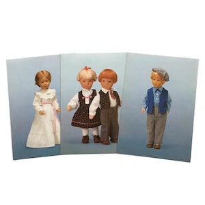 Set di 3 cartoline della bambola Käthe Kruse – Collezionismo di bambole tedesche – Cartoline vintage inutilizzate degli anni '80 – Felix, Geraldine, Hanne