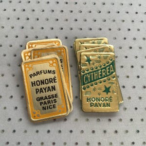Conjunto de 10 etiquetas decorativas vintage para perfumes com relevo dourado