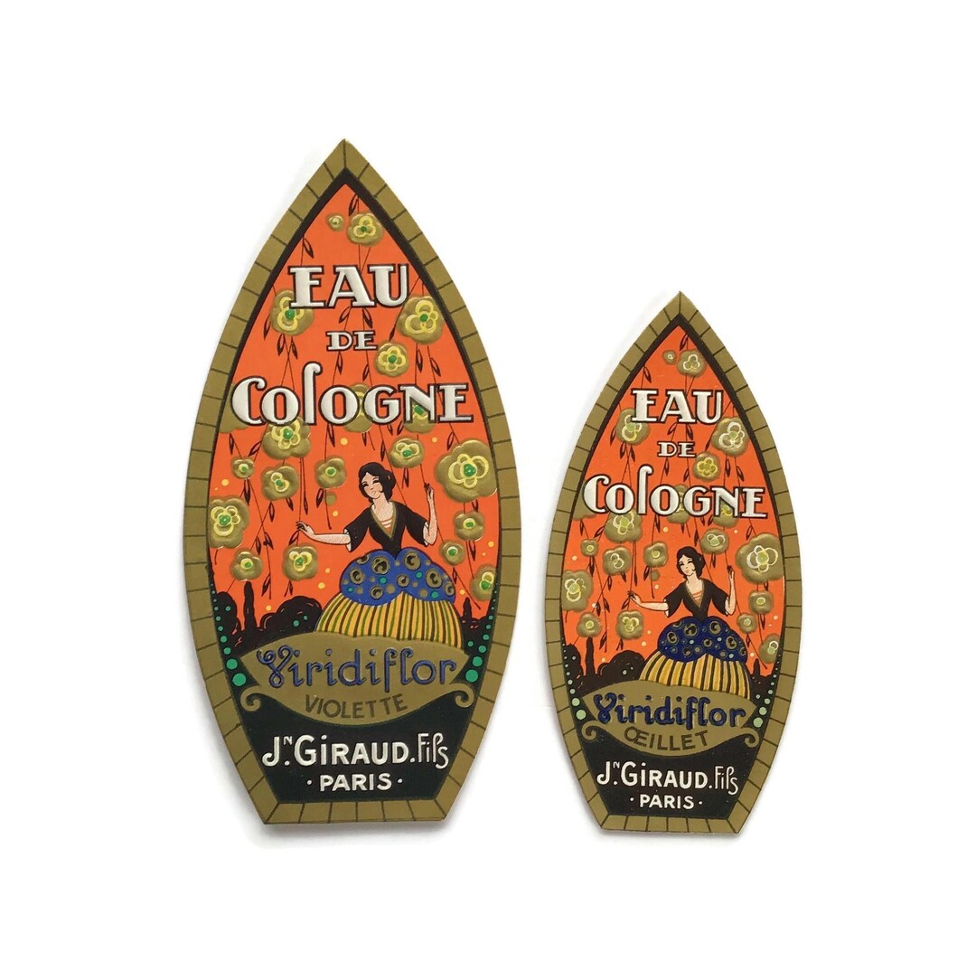 Vintage French Cologne Labels: Viridiflor Violette & Oeillet Set - Etsy