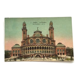 Antique 1937 Postcard – Paris Trocadéro – Hand-Colored French Landmark