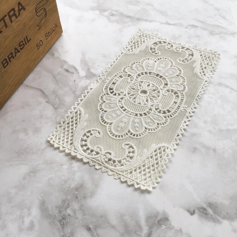 Vintage Lace Paper Doilies - Rectangular Floral Design Set of 10 - Etsy