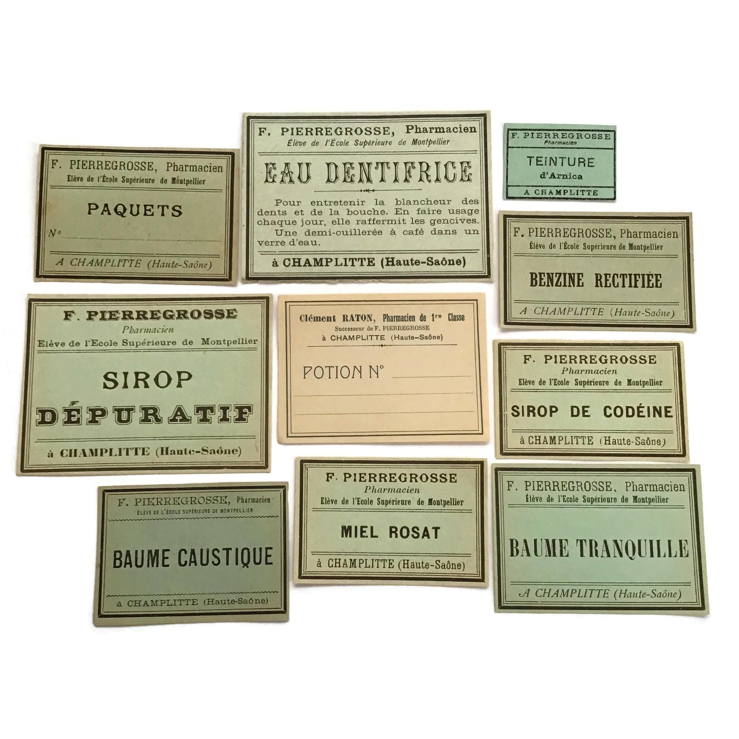 Antique French Pharmacy Label - Etsy