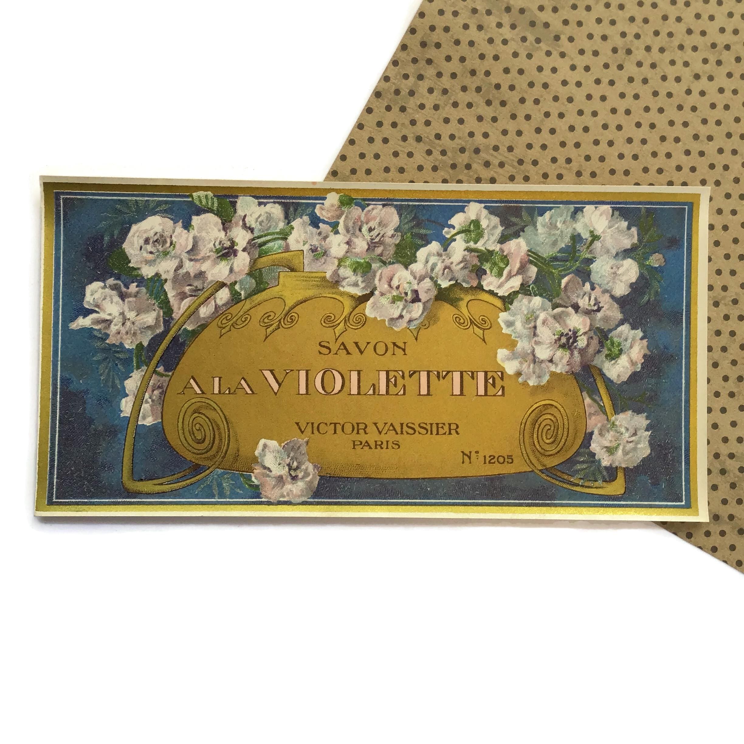 Antique French Soap Label – Violet Flower Label – Victor Vaissier