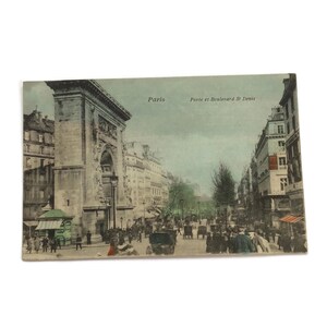 Hand-Coloured Paris Postcard – Boulevard Saint-Denis & Monument – Mailed in 1906