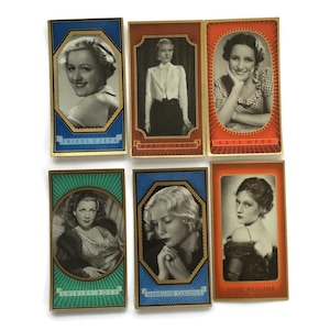 Vintage anni '30 Film Star Photo Cards – Set di 6 attrici glamour