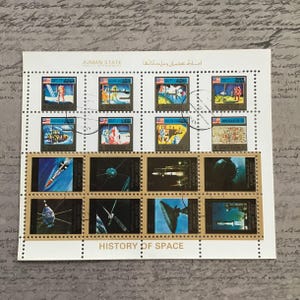Space History Stamp Sheet: Ajman Vintage Collection (16 Stamps, 1970s)