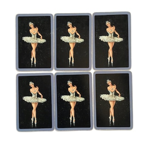 Carte da gioco vintage – Elegante design ballerina – Set incompleto per artigianato e collezionisti