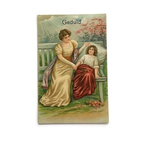 Antica cartolina olandese - Scena di madre e figlio - Cartolina sentimentale d'epoca - Pubblicata nel 1900