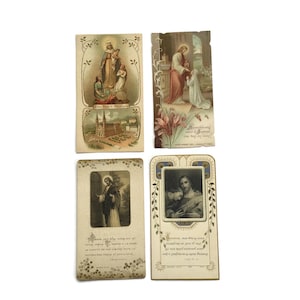 Antikes Kartenset (4) - Französische und spanische religiöse Ephemera - Anfang des 20.Jahrhunderts - Kommunion und Andachtsdrucke - Jesus, Maria, Heilige
