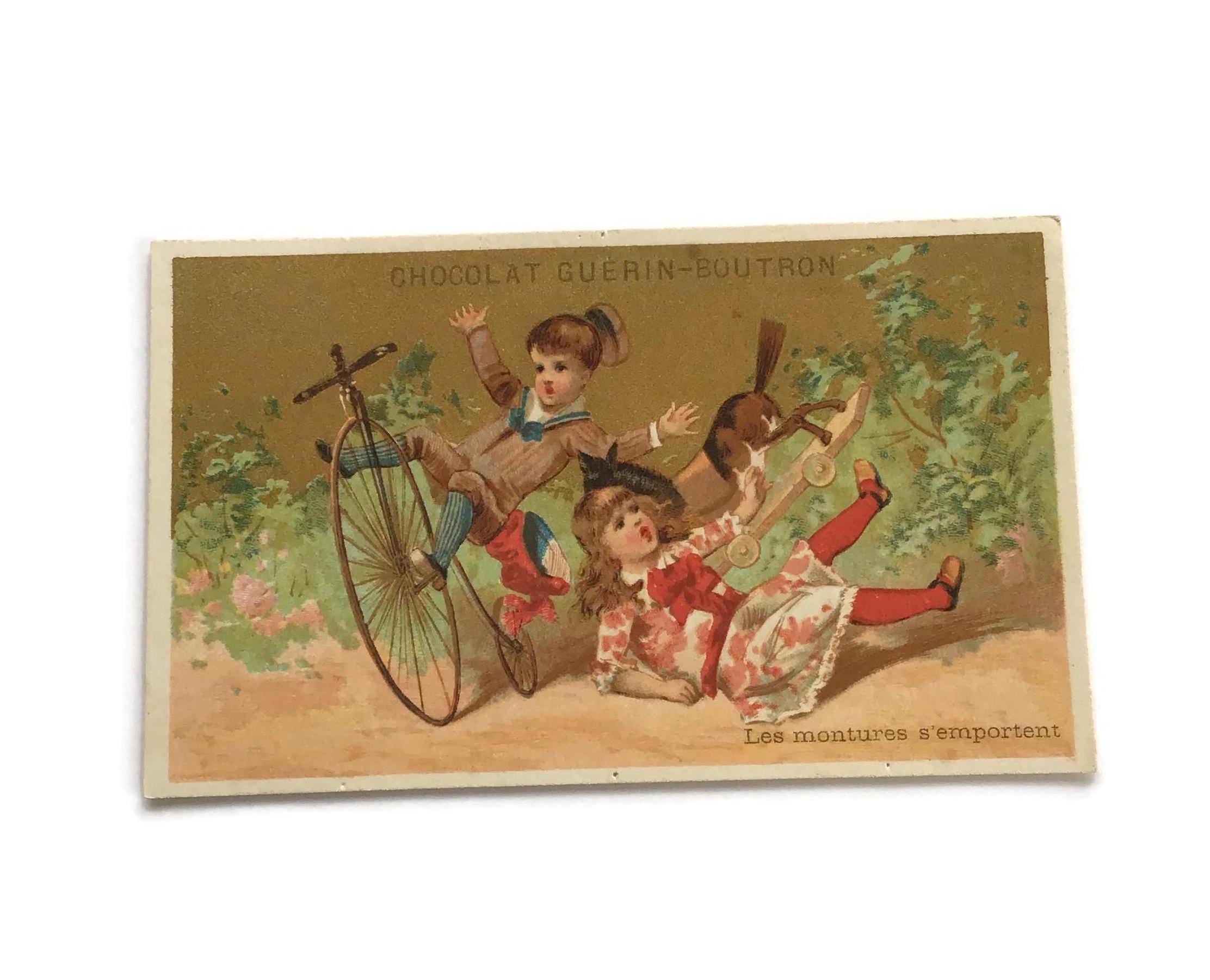 アンティーク　フランス　クロモス　8枚セット　Guerin Boutron Guérin Boutron - Etsy