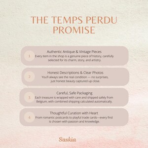 The image is a list of promises made by a shop, detailing the items they offer and their commitment to providing a high-quality experience for their customers.