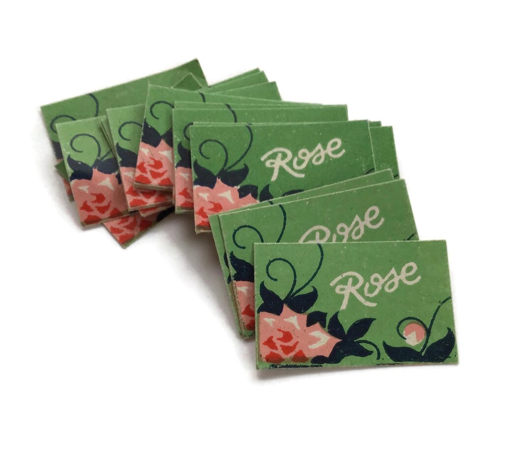 Vintage Mini French Rose Labels – Pack of 25 | Tiny Antique Ephemera ...