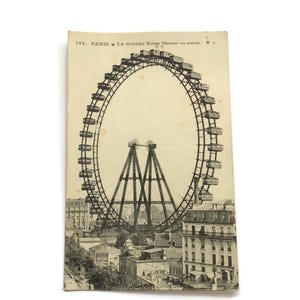 Cartolina antica - La Grande Roue Paris - Ruota panoramica storica - Primi anni del 1900
