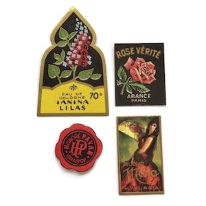 Antique Perfume Labels – French & Spanish Miniature Fragrance Ephemera Early 1900s