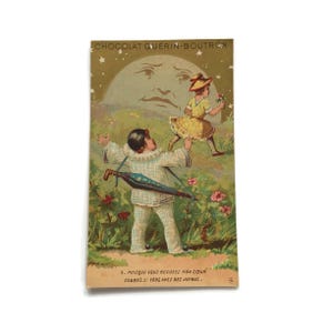 Antique Trade Card – Pierrot & Colombine – Chocolat Guérin-Boutron