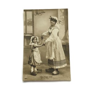 postale allemande antique | Mutterliebe - Danse Pippa | Mère et fille