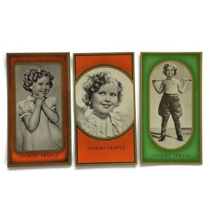 Tarjetas de cigarrillos de Shirley Temple – Juego de 3 tarjetas de estrellas de cine vintage – Imágenes de películas alemanas de la década de 1930
