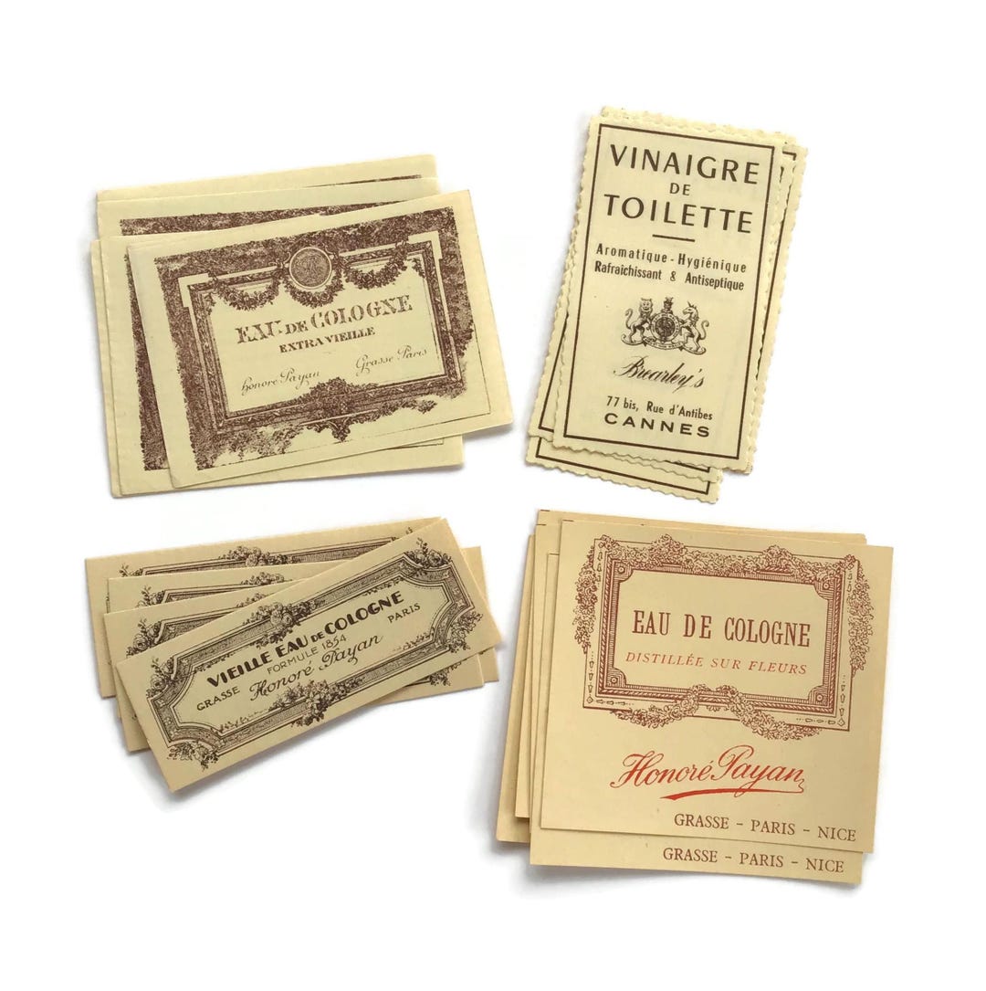 Vintage French Cologne Labels – Honoré Payan and Bexley’s – Set of 20 ...