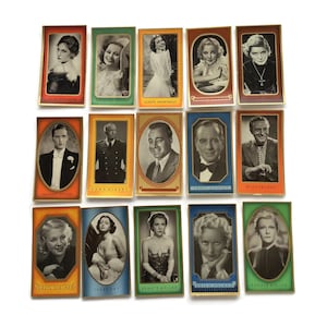 Cartes postales cigarette de star de cinéma allemande des années 30 – Lot de 15 portraits vintage