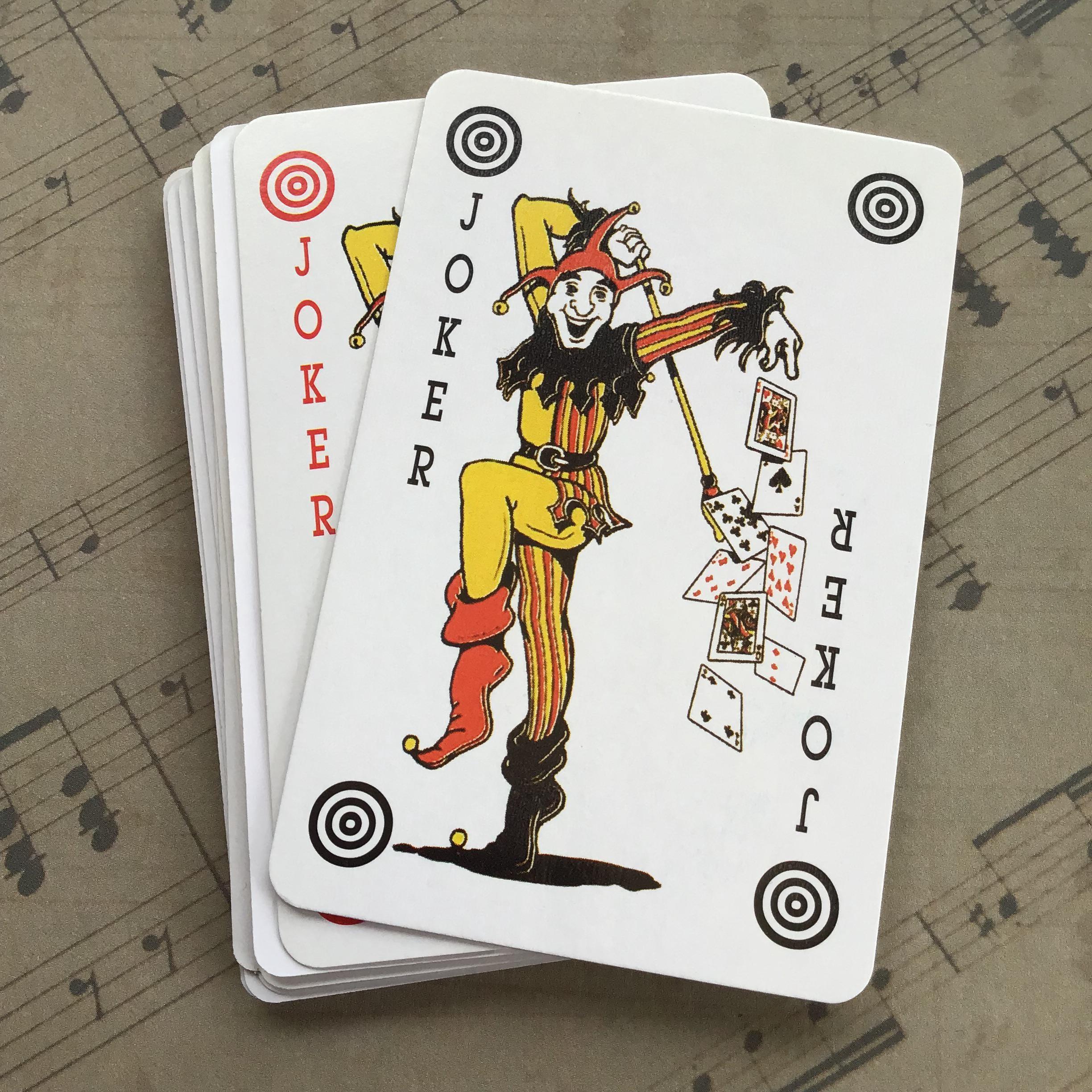 European Joker Card, Dancing Jester, Retro Colors (random Vintage