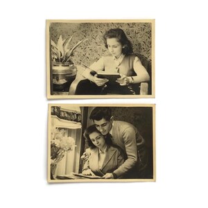 Vintage Couple Photographs - 1950s Romance Photography - Antique Home Decor - Set of 2 Old Photos