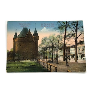Antica cartolina di Bruxelles – Porte de Hal – colorata a mano – primi anni del 1900