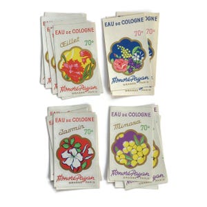 Vintage French Perfume Labels: Honoré Payan Floral Ephemera Set